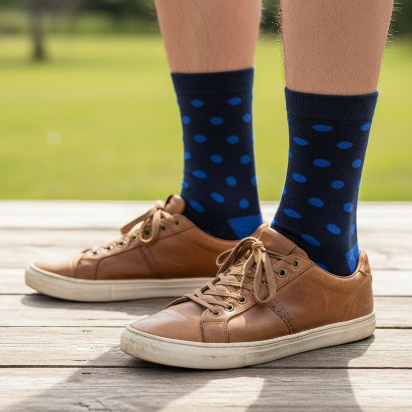 Navy with Blue Spot