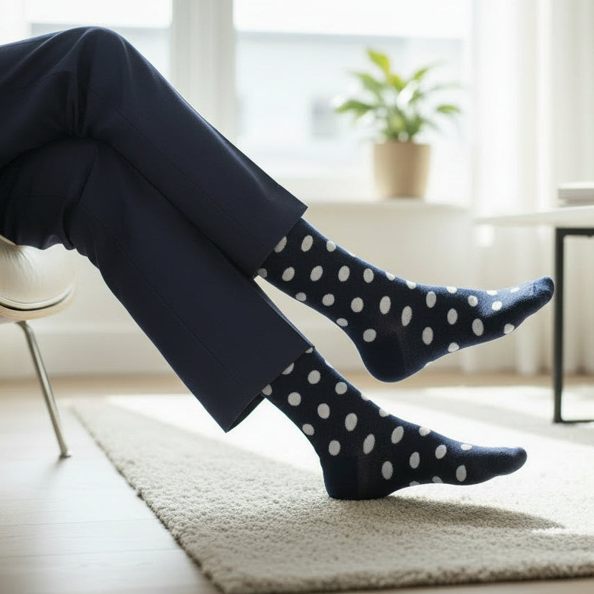 Navy with White Spot