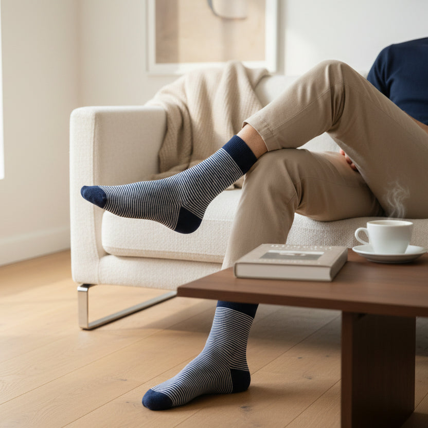Navy and White Thin Stripe
