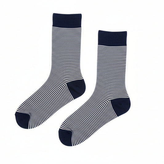 Navy and White Thin Stripe