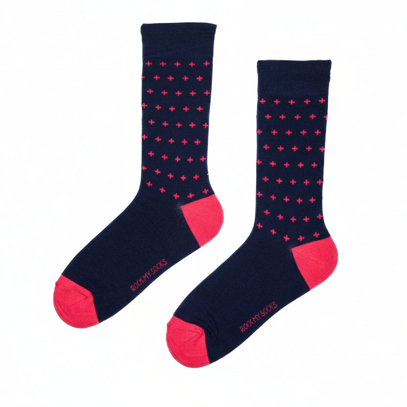 Navy with Pink Cross