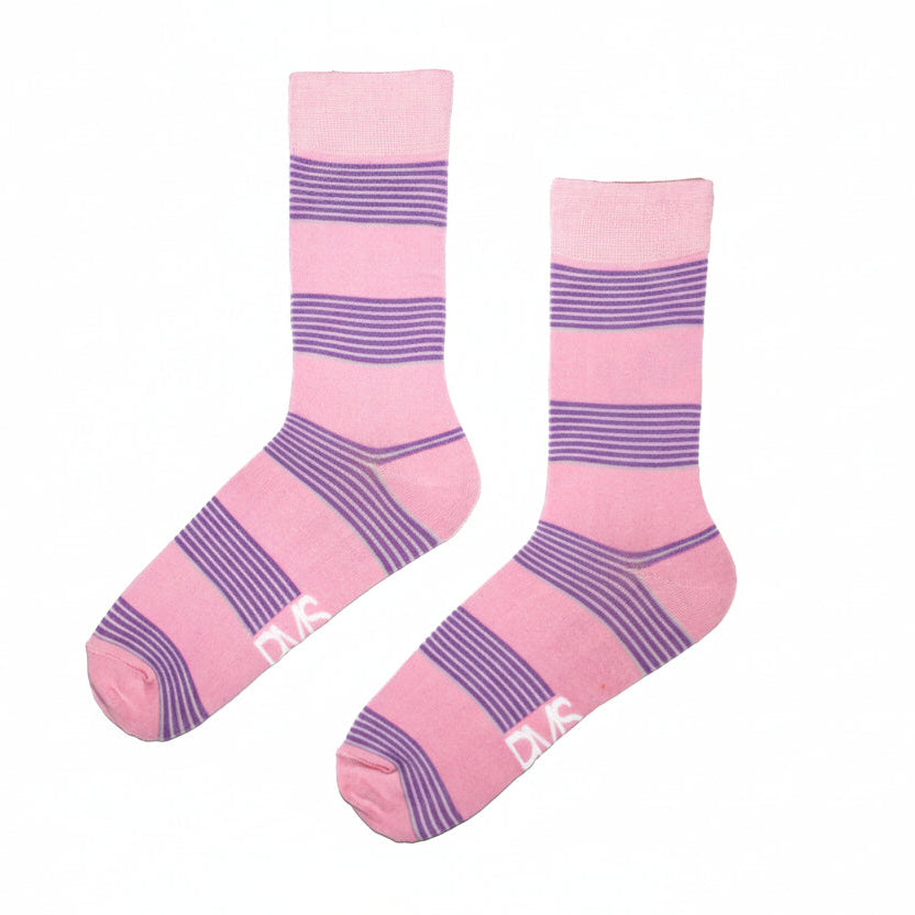 Pink with Thin Purple and Grey Stripe