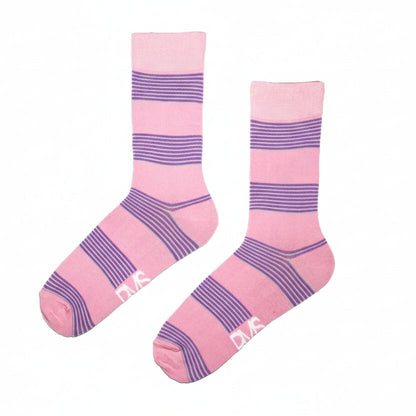Pink with Thin Purple and Grey Stripe